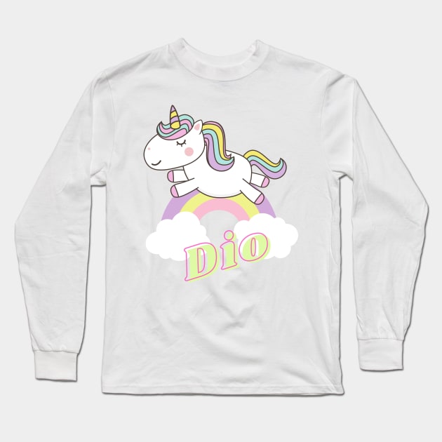 dio ll unicorn Long Sleeve T-Shirt by j and r